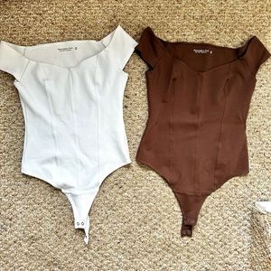 Abercrombie Ponte Off-The-Shoulder
Bodysuit XS Brown & White